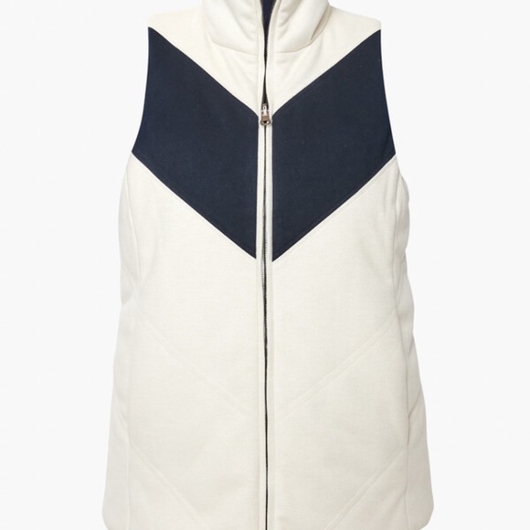 Tuckernuck White and Navy Reversible Varsity Vest - Picture 3 of 5